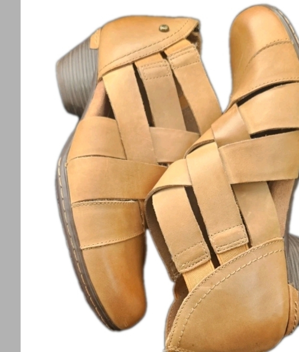 New Rockport Cobb Hill Sz 6.5 Laurel Comfort Woven Tan Leather Booties CI6229 - Picture 4 of 10